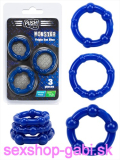 Push Monster Cockring - Triple Set Blue