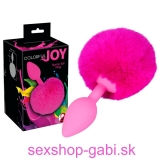 Colorful Joy Bunny Tail Plug - análne dildo zo zajačim chvostom (pink)