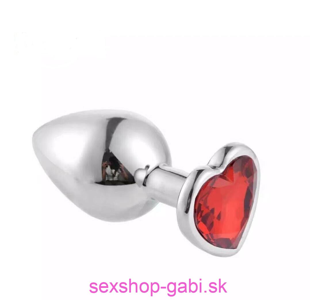 Kovový análny kolík VEĽKÝ (L) červený