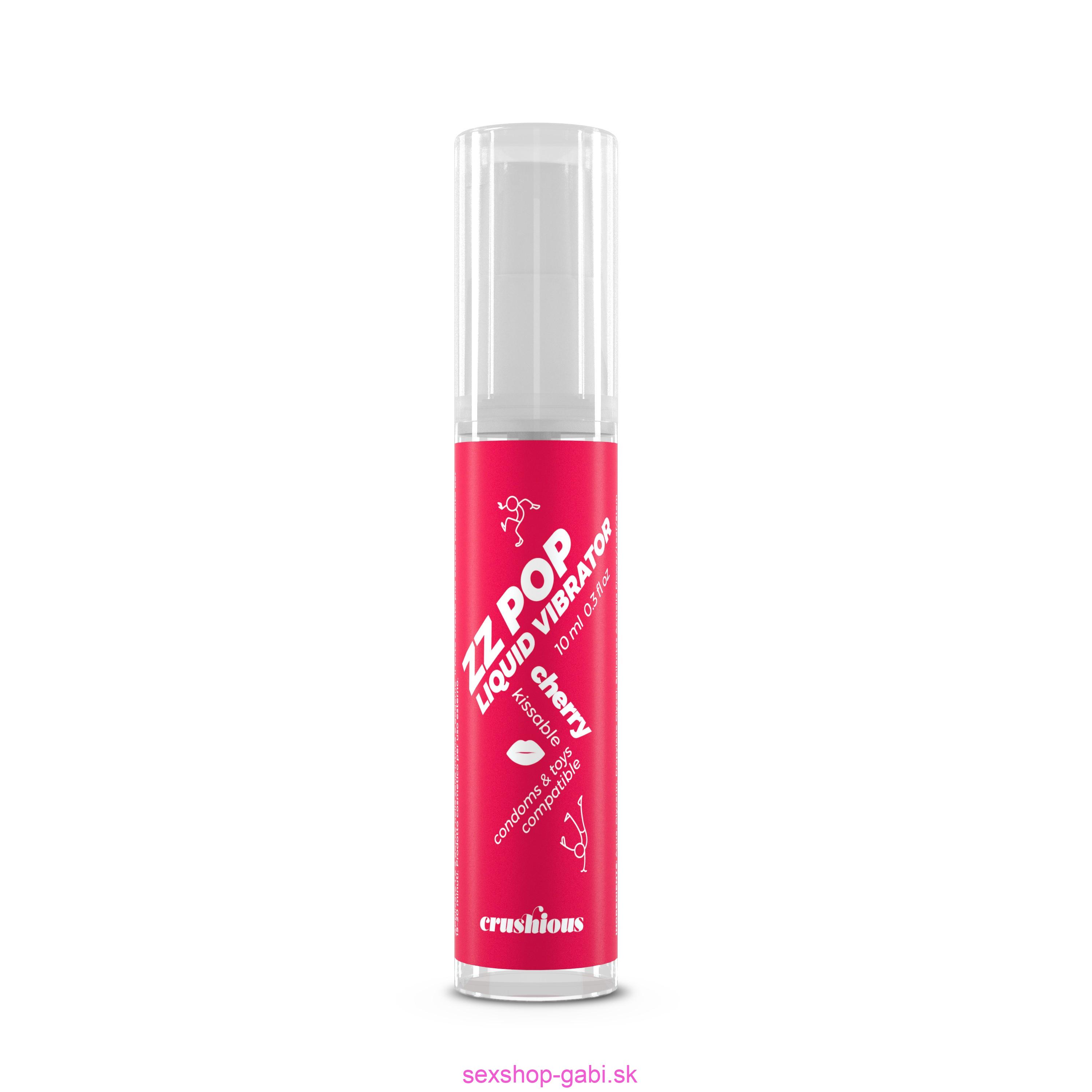 Tekutý vibrátor CRUSHIOUS ZZ POP s vôňou čerešne 10 ml