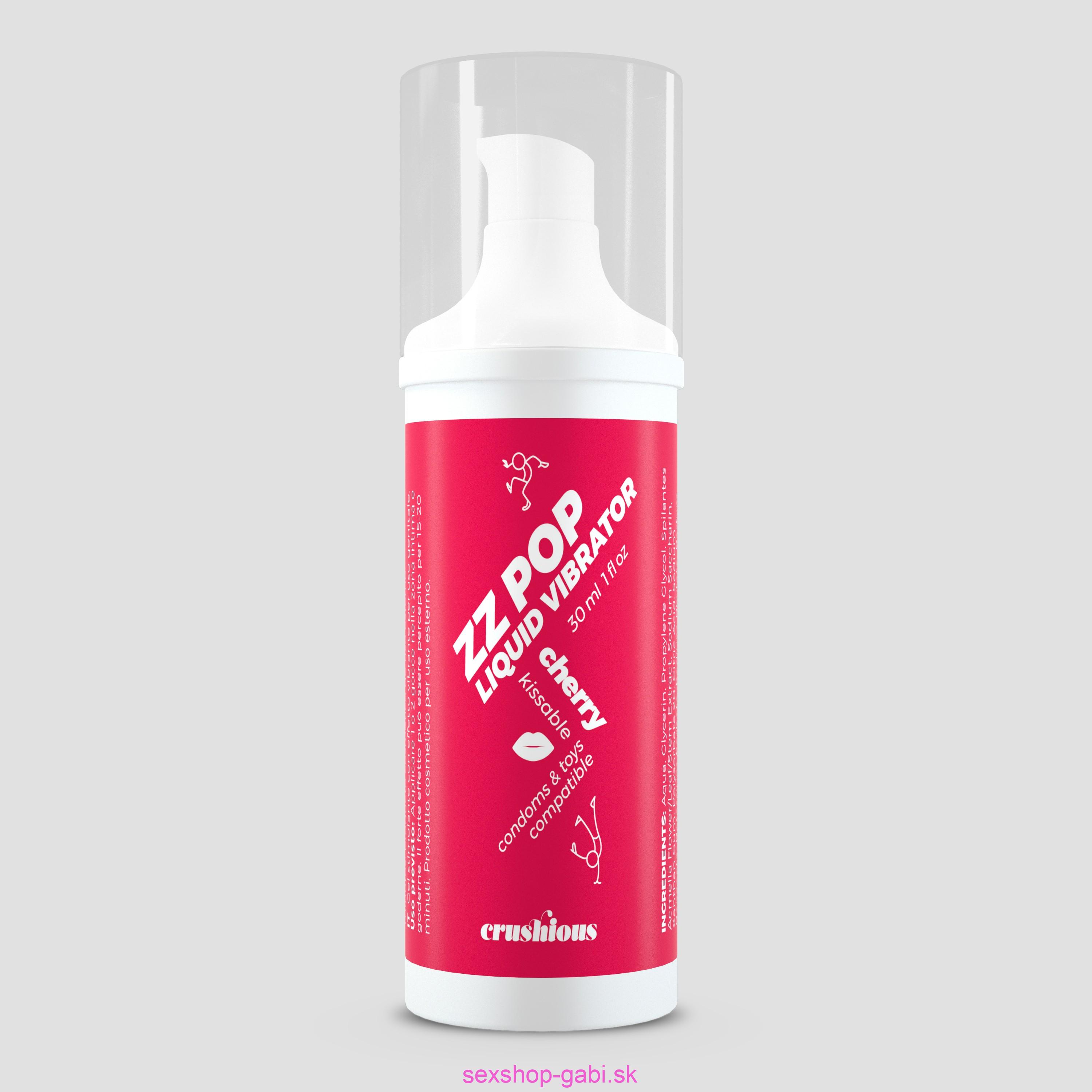 Tekutý vibrátor CRUSHIOUS ZZ POP s vôňou čerešne 30 ml