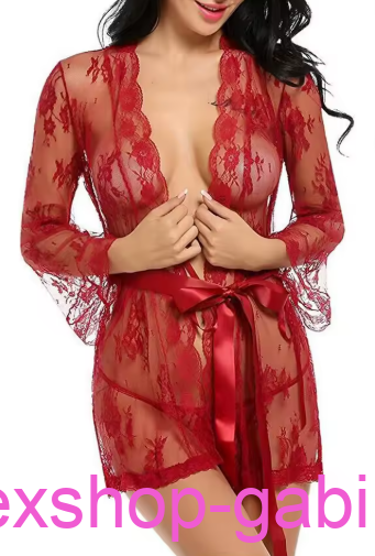 Dámske kimono - župan s kvetinovou čipkou
